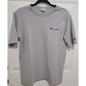Vintage Champion Shirt Logo Plain T-Shirt 1990s Gray Men's Medium